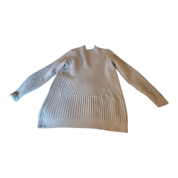 Athleta blue grey chunky V-neck sweater, size small - Picture 3 of 9